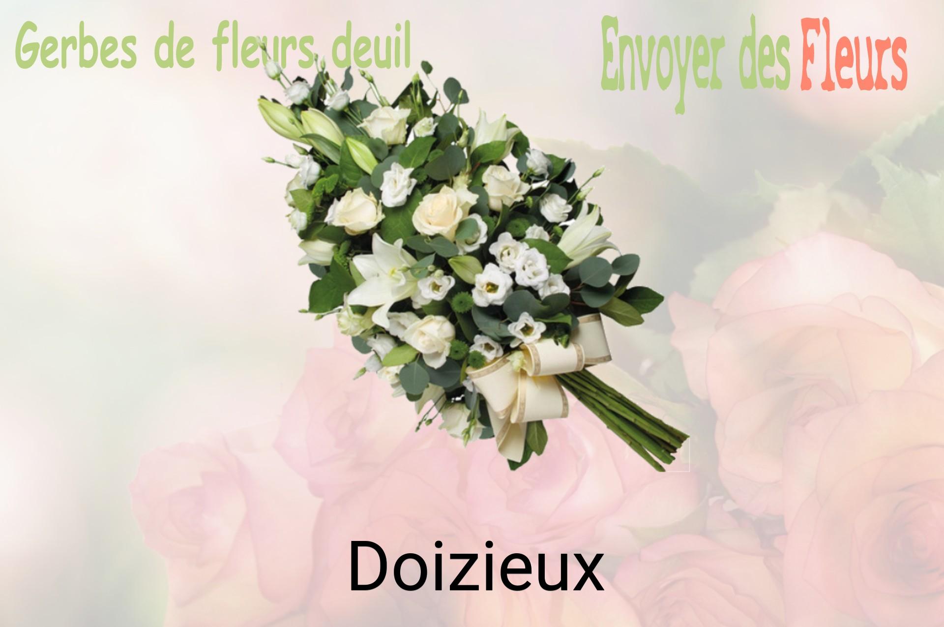 Gerbe de fleurs de deuil livrée à Doizieux